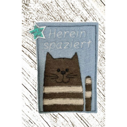 Stickdatei - Streifenmieze Doodle Appli